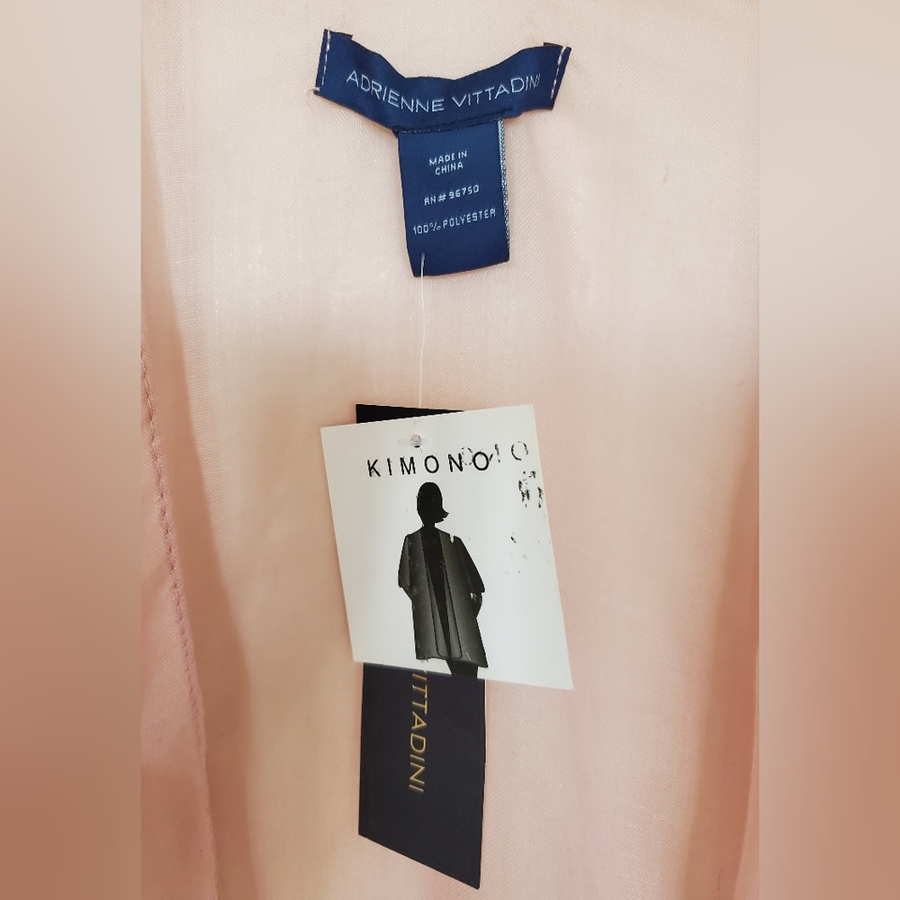 NWT- Adrienne Vittadini Pink Polyester Kimono, one size - Picture 2 of 3